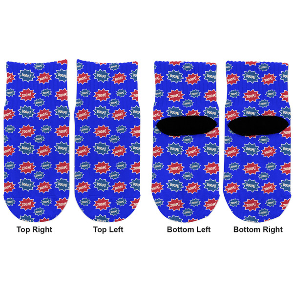 Superhero Toddler Ankle Socks - Double Pair - Front and Back - Apvl