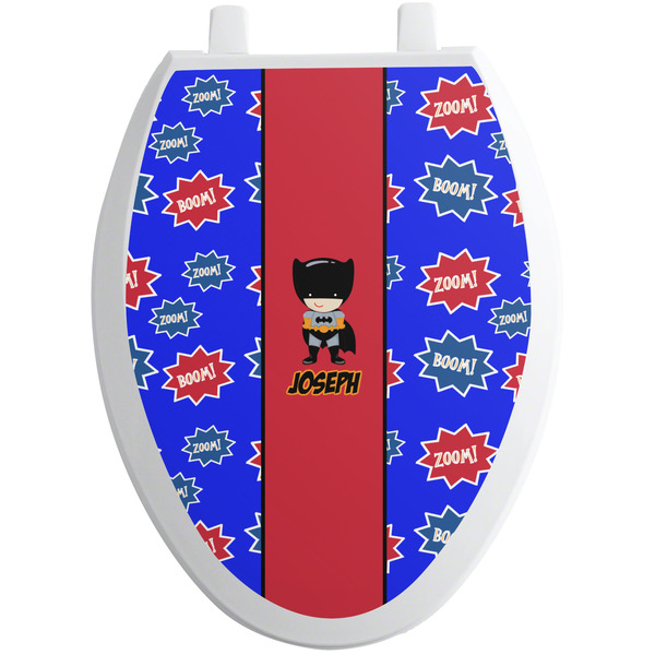 Custom Superhero Toilet Seat Decal - Elongated (Personalized)