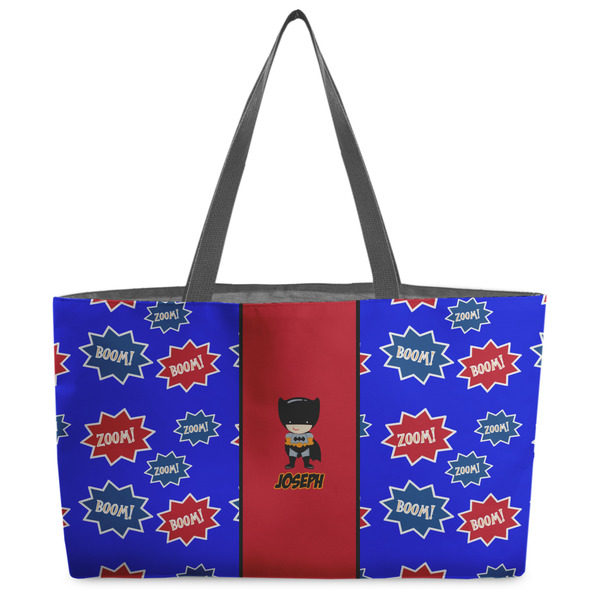 Custom Superhero Beach Totes Bag - w/ Black Handles (Personalized)