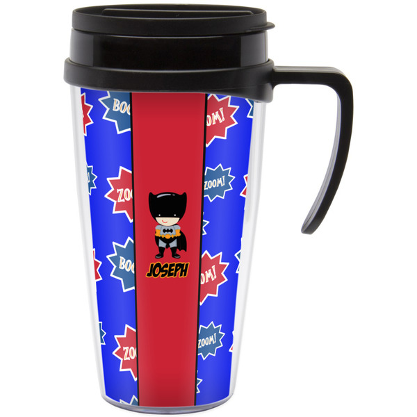 Custom Superhero Acrylic Travel Mug with Handle (Personalized)