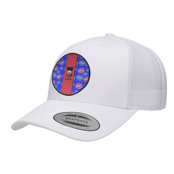 Custom Superhero Trucker Hat - White (Personalized)