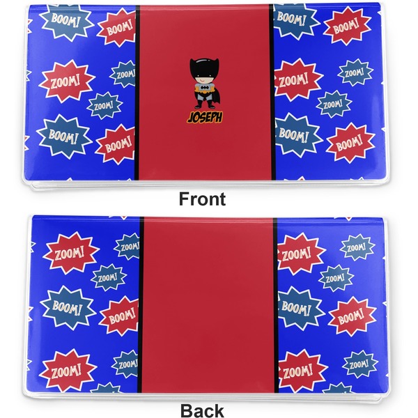 Superhero Vinyl Check Book Cover - Front and Back