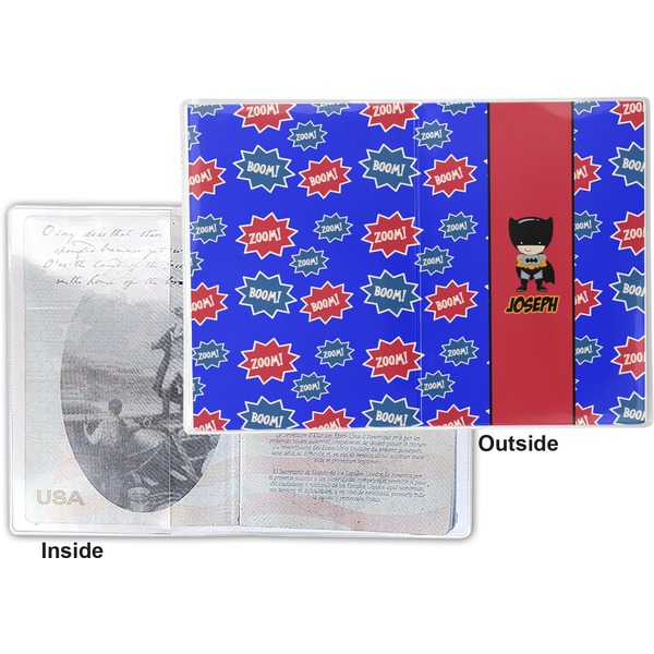 Superhero Vinyl Passport Holder - Flat Front and Back