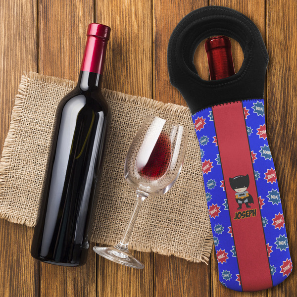 Superhero Wine Tote Bag - FLATLAY