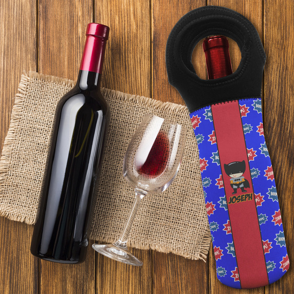 Superhero Wine Tote Bag - FLATLAY