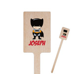 Superhero 6.25" Rectangle Wooden Stir Sticks - Double Sided (Personalized)