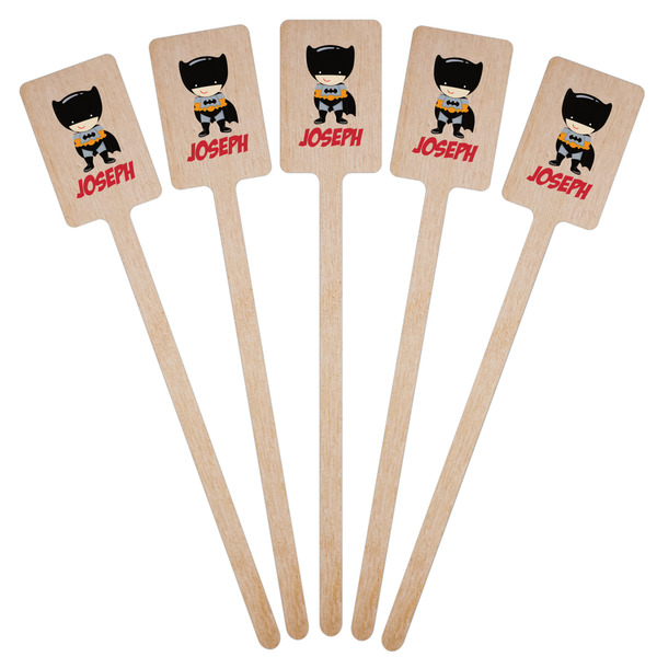Superhero Wooden 6.25" Stir Stick - Rectangular - Fan View