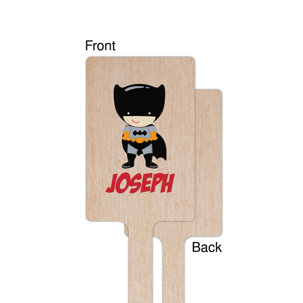 Superhero Wooden 6.25" Stir Stick - Rectangular - Single - Front & Back