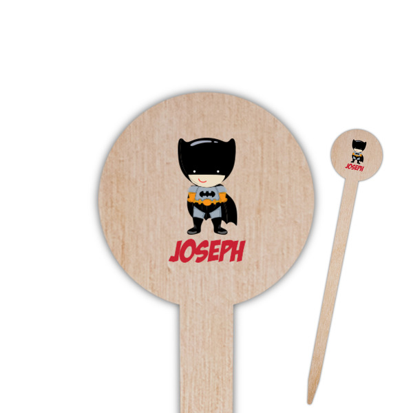 Custom Superhero Round Wooden Food Picks (Personalized)