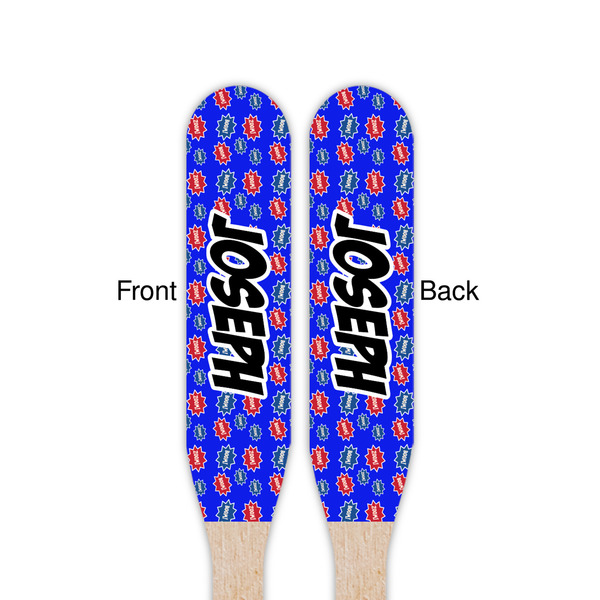 Superhero Wooden Food Pick - Paddle - Double Sided - Front & Back