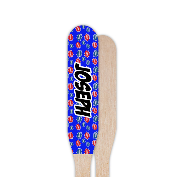 Superhero Wooden Food Pick - Paddle - Single Sided - Front & Back