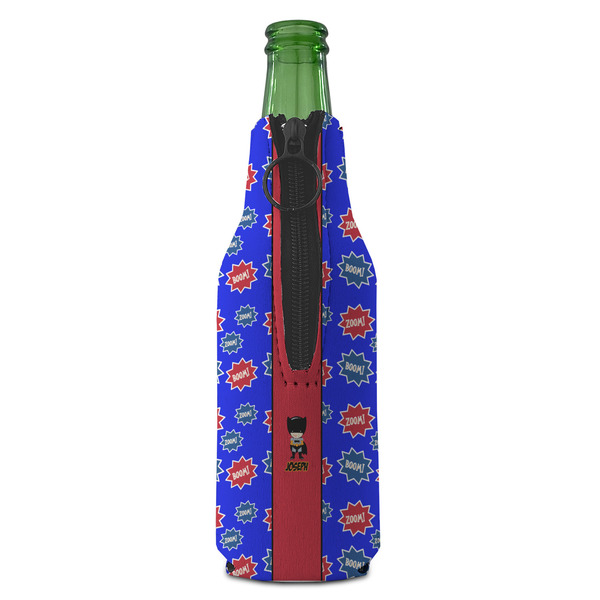 Superhero Zipper Bottle Cooler - BACK (bottle)