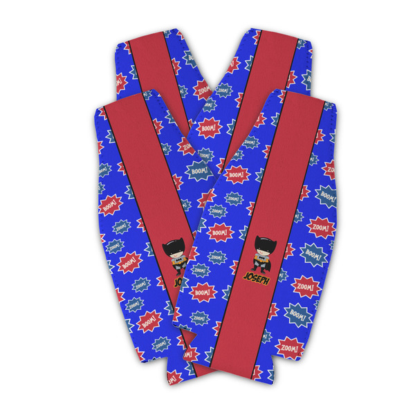 Custom Superhero Zipper Bottle Cooler - Set of 4 (Personalized)