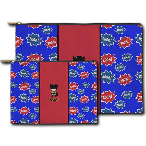 Superhero Zippered Pouches - Size Comparison