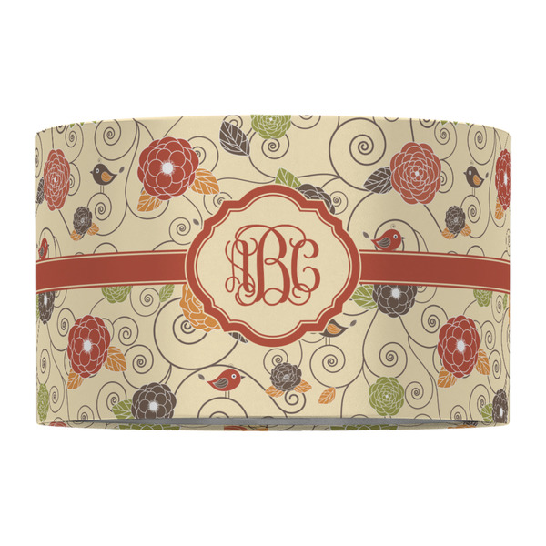 Fall Flowers 12" Drum Lampshade - FRONT (Fabric)