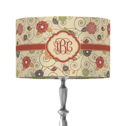 Fall Flowers 12" Drum Lamp Shade - Fabric (Personalized)