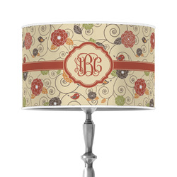 Fall Flowers 12" Drum Lamp Shade - Poly-film (Personalized)