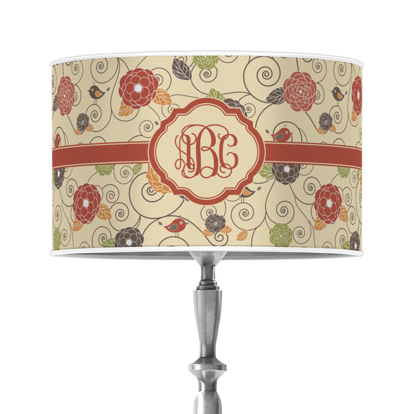 Custom Fall Flowers 12" Drum Lamp Shade - Poly-film (Personalized)