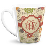 Fall Flowers 12 Oz Latte Mug (Personalized)