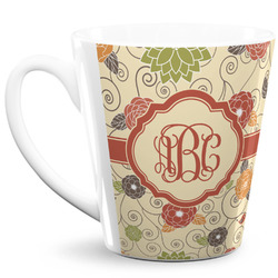 Fall Flowers 12 Oz Latte Mug (Personalized)