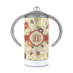 Fall Flowers 12 oz Stainless Steel Sippy Cup (Personalized)