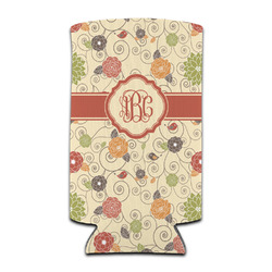 Fall Flowers Can Cooler (tall 12 oz) (Personalized)