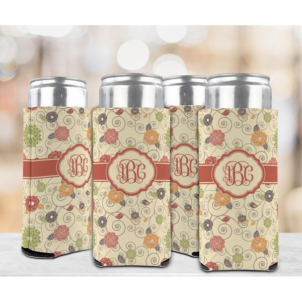 Fall Flowers 12oz Tall Can Sleeve - Set of 4 - LIFESTYLE