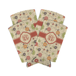 Fall Flowers Can Cooler (tall 12 oz) - Set of 4 (Personalized)