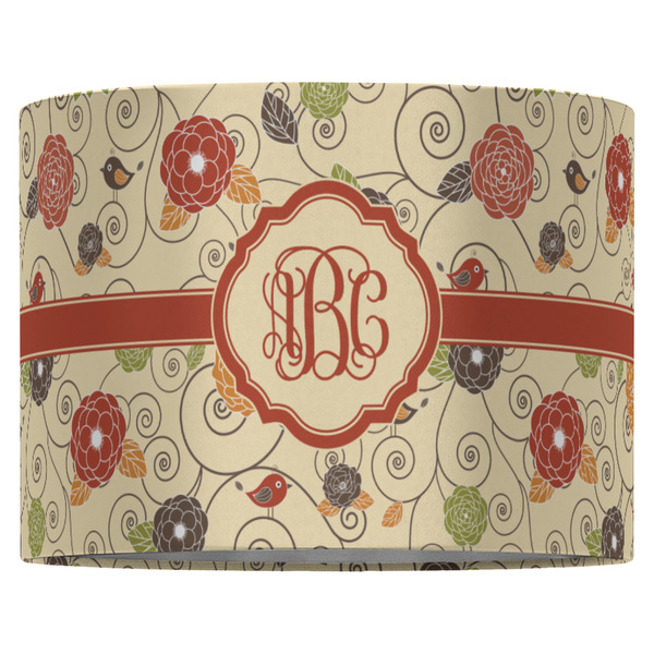 Fall Flowers 16" Drum Lampshade - FRONT (Fabric)