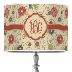 Fall Flowers 16" Drum Lamp Shade - Poly-film (Personalized)