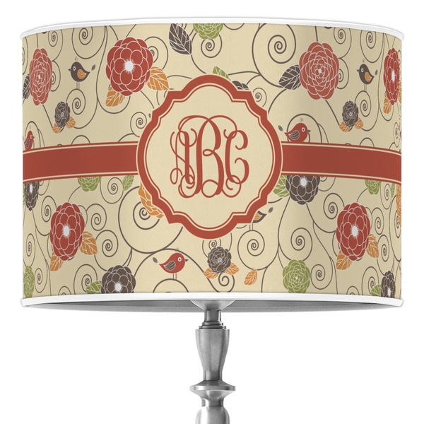 Custom Fall Flowers 16" Drum Lamp Shade - Poly-film (Personalized)