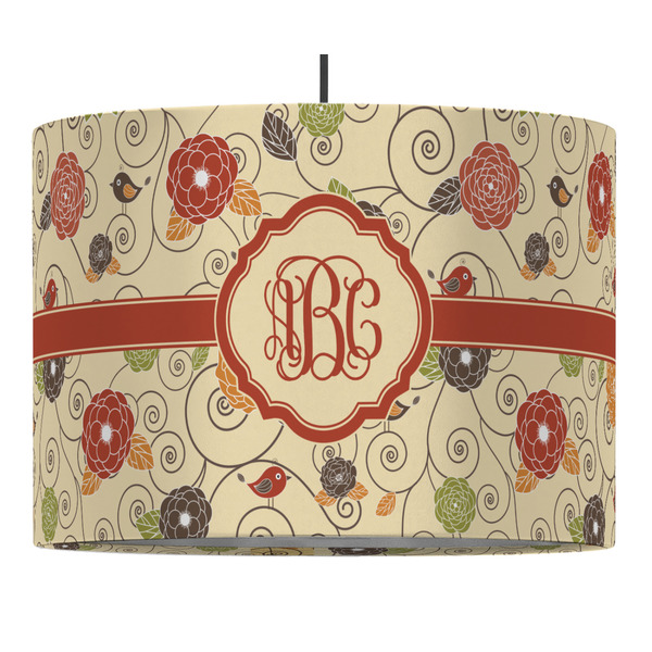 Custom Fall Flowers Drum Pendant Lamp (Personalized)