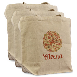 Fall Flowers Reusable Cotton Grocery Bags - Set of 3 (Personalized)