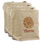 Fall Flowers 3 Reusable Cotton Grocery Bags - Front View