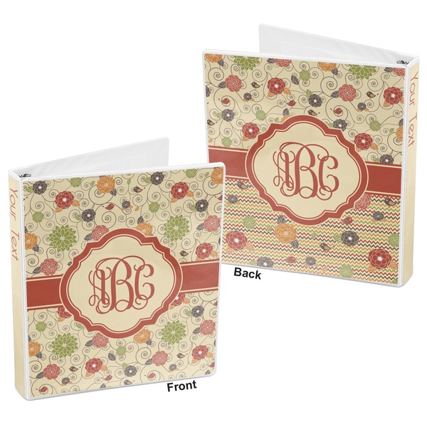 Fall Flowers 3-Ring Binder Front and Back
