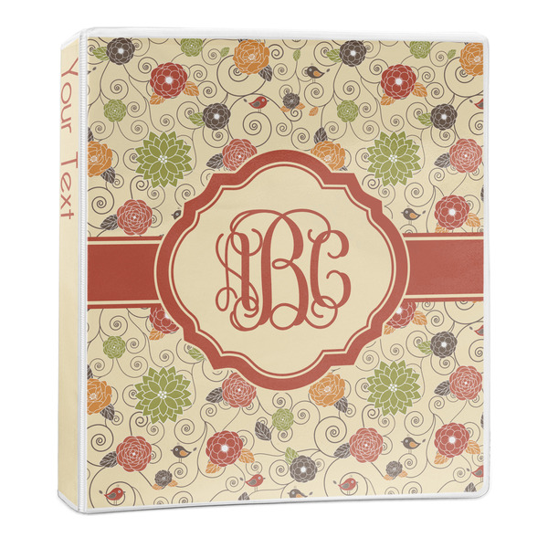 Custom Fall Flowers 3-Ring Binder - 1 inch (Personalized)