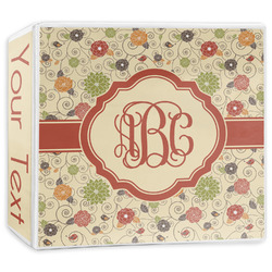 Fall Flowers 3-Ring Binder - 3 inch (Personalized)
