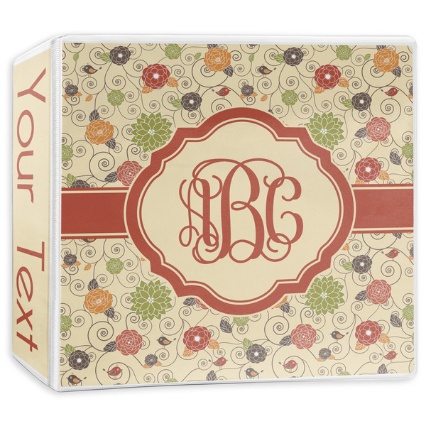Custom Fall Flowers 3-Ring Binder - 3 inch (Personalized)