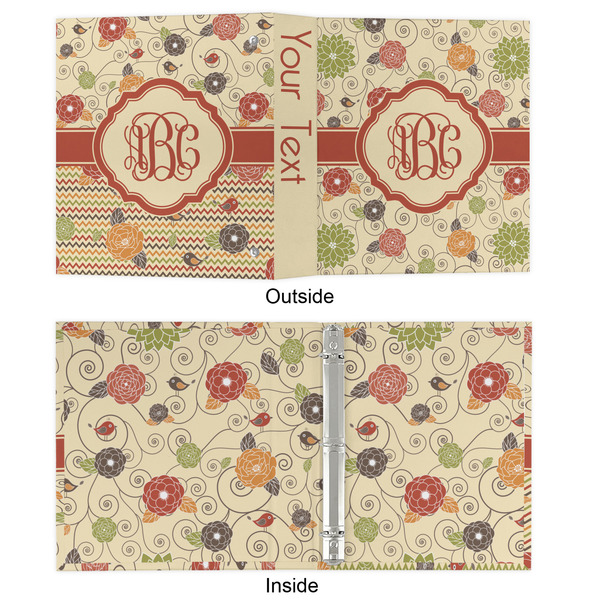 Fall Flowers 3 Ring Binders - Full Wrap - 1" - APPROVAL
