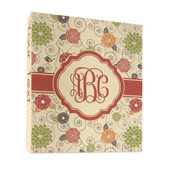 Fall Flowers 3 Ring Binder - Full Wrap - 1" (Personalized)