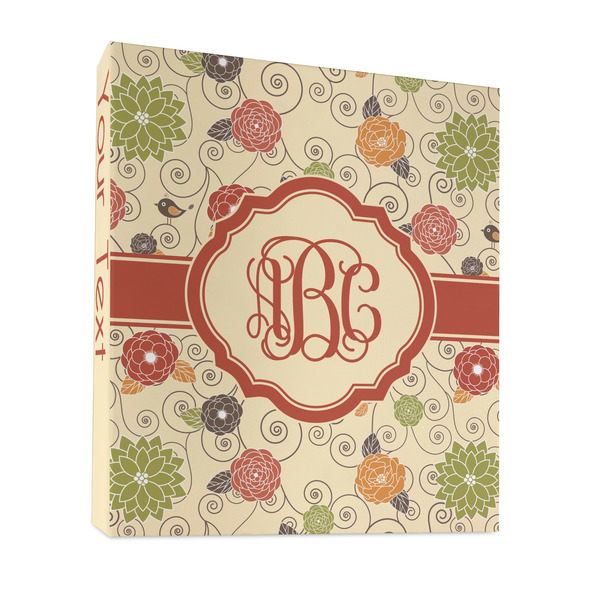 Fall Flowers 3 Ring Binders - Full Wrap - 1" - FRONT