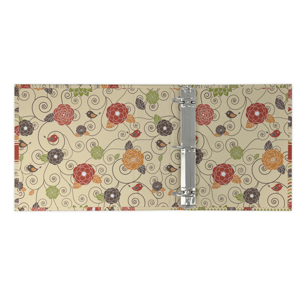 Fall Flowers 3 Ring Binders - Full Wrap - 2" - OPEN INSIDE