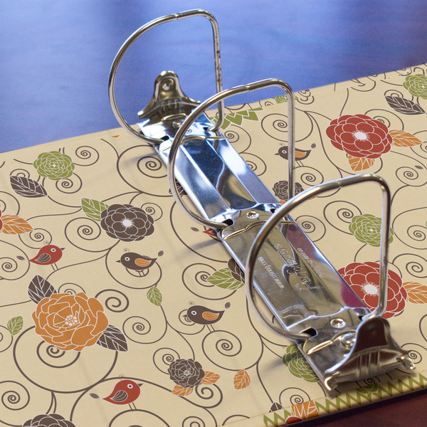 Fall Flowers 3 Ring Binders - Full Wrap - 3" - DETAIL