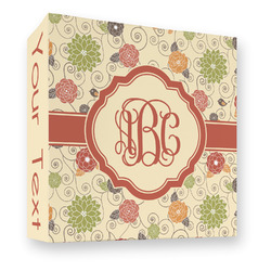 Fall Flowers 3 Ring Binder - Full Wrap - 3" (Personalized)