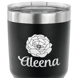 Fall Flowers 30 oz Stainless Steel Tumbler - Black - Single Sided (Personalized)