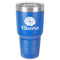 Fall Flowers 30 oz Stainless Steel Ringneck Tumbler - Blue - Front