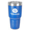 Fall Flowers 30 oz Stainless Steel Tumbler - Royal Blue - Single-Sided (Personalized)