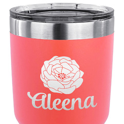 Fall Flowers 30 oz Stainless Steel Tumbler - Coral - Double Sided (Personalized)