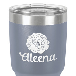 Fall Flowers 30 oz Stainless Steel Tumbler - Grey - Double-Sided (Personalized)