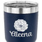 Fall Flowers 30 oz Stainless Steel Ringneck Tumbler - Navy - CLOSE UP